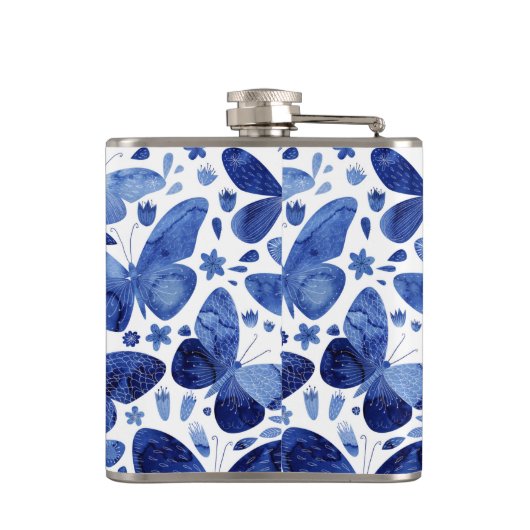 Flasques Aquarelle papillon bleu (Dos)