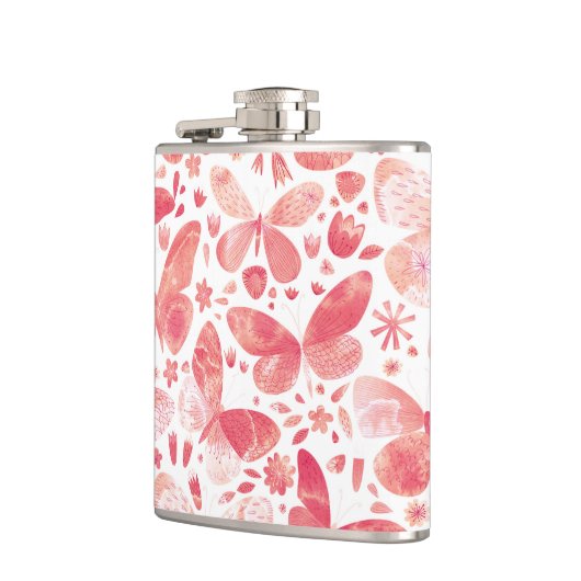 Flasques Aquarelle papillon rose (Gauche)