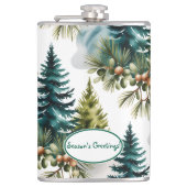 Flasques Aquarelle Pine Motif Elégant hiver (Devant)