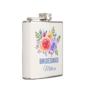 Flasques Aquarelle Rose colorée Floral Bridesmaid (Droite)