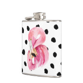 Flasques Aquarelle rose exotique moderne Flamant rose & poi (Gauche)
