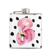 Flasques Aquarelle rose exotique moderne Flamant rose & poi (Devant)