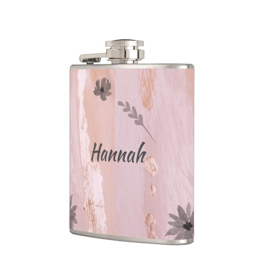 Flasques Aquarelle rose moderne Floral (Gauche)