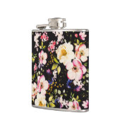 Flasques Aquarelle rose Roses Jaunes Arrière - plan noir (Gauche)