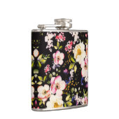 Flasques Aquarelle rose Roses Jaunes Arrière - plan noir (Droite)