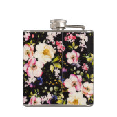 Flasques Aquarelle rose Roses Jaunes Arrière - plan noir (Dos)