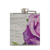 Flasques Aquarelle rustique violet Rose Monogramme bois (Dos)