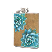 Flasques Aquarelle succulente sur Brown rustique (Gauche)
