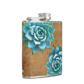 Flasques Aquarelle succulente sur Brown rustique (Droite)