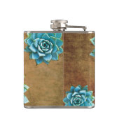 Flasques Aquarelle succulente sur Brown rustique (Dos)