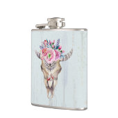 Flasques Aquarelle Taureau Fleurs Et Cornes Du Crâne (Gauche)