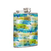 Flasques Aquarelle vert abstrait, bleu (Droite)