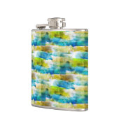 Flasques Aquarelle vert abstrait, bleu (Gauche)