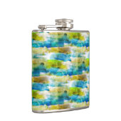 Flasques Aquarelle vert abstrait, bleu (Droite)