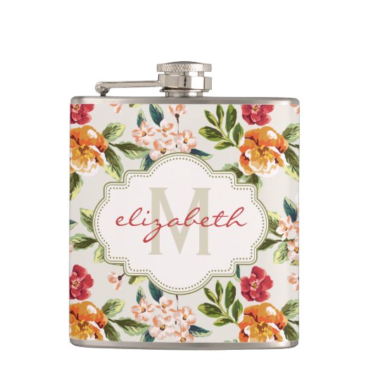 Flasques Aquarelle Vintage de Monogramme (Devant)