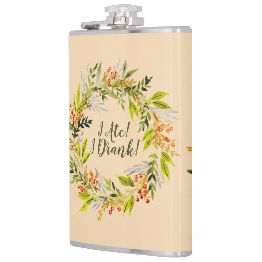 Flasques Aquarelle Wreath & Fun Text (Gauche)