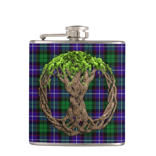 Flasques Arbre celtique de tartan de Mitchell de clan de la (Devant)