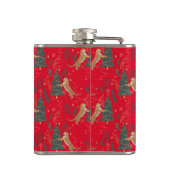 Flasques Arbres de Noël & tigres motif rouge arrière - plan (Dos)