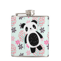 Arbres, fleurs et ours de panda
