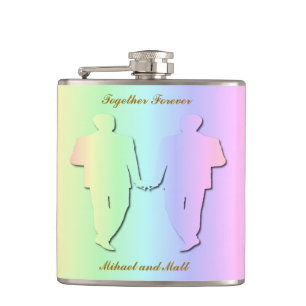 Flasques Arc-en-ciel en pastel épousant Hipflask pour des