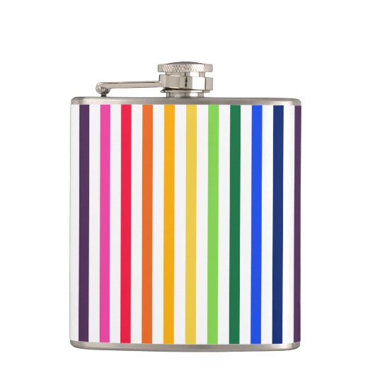 Flasques Arc-en-ciel et rayures blanches (Devant)
