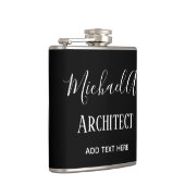 Flasques ARCHITECTE Cadeaux personnalisés Classique Noir Bl (Droite)