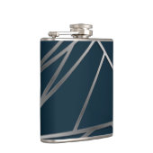 Flasques Argent bleu moderne géométrique (Droite)