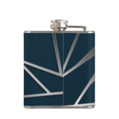 Flasques Argent bleu moderne géométrique (Dos)