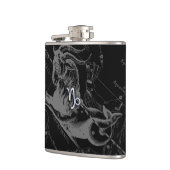 Flasques Argent Chrome comme Capricorne signe Zodiac Heveli (Gauche)