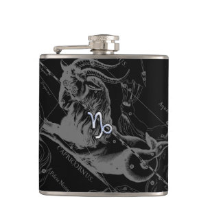 Flasques Argent Chrome comme Capricorne signe Zodiac Heveli
