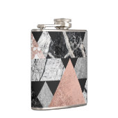 Flasques Argent rose d'or de marbre et triangles florales (Droite)