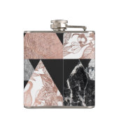 Flasques Argent rose d'or de marbre et triangles florales (Dos)