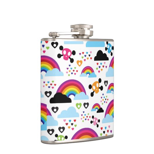 Flasques Arrière - plan adolescent de crâne d'arc-en-ciel (Droite)