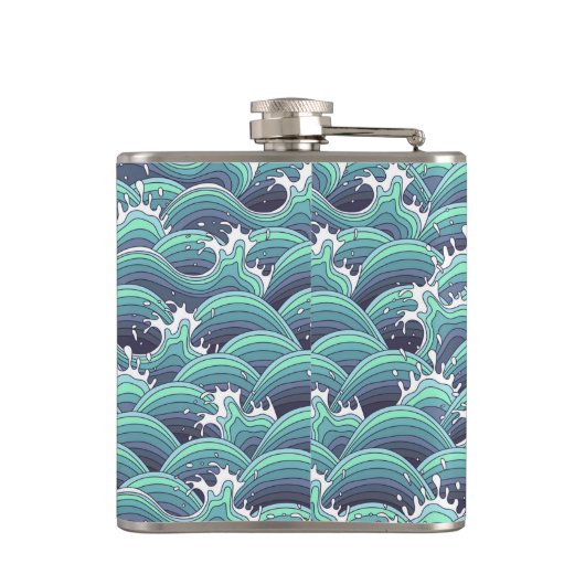 Flasques Arrière - plan décoratif de vague de mer (Dos)