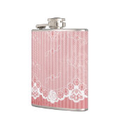 Flasques Arrière - plan rose et blanc avec la dentelle (Gauche)