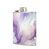 Flasques Art abstrait aquarelle orchidée pourpre en fleurs (Gauche)