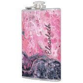 Flasques Art Abstrait Avec Peinture Acrylique | Noir rose (Gauche)