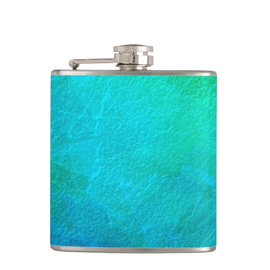 Flasques Art Abstrait Glace Bleu Vert (Devant)