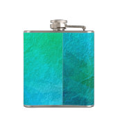Flasques Art Abstrait Glace Bleu Vert (Dos)