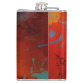Flasques Art abstrait grunge de rouge, d'Aqua et d'or, (Dos)