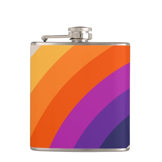 Flasques Art arc-en-ciel de style rétro coloré (Devant)