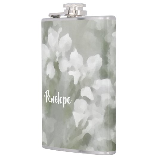 Flasques Art botanique impressionniste blanc avec nom (Gauche)