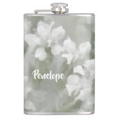 Flasques Art botanique impressionniste blanc avec nom (Devant)