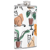 Flasques Art de trait dessin chats et fleurs (Droite)