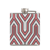 Flasques Art Déco Géométrique - corail, gris et blanc (Dos)