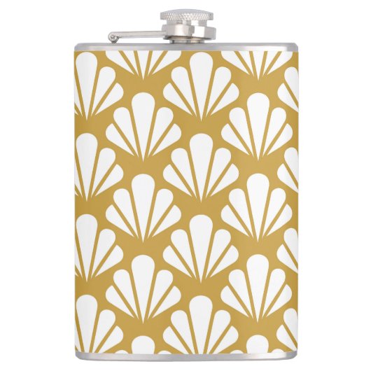 Flasques Art Déco, motif aux motifs géométriques et fleuris (Devant)