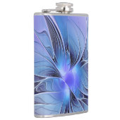 Flasques Art fractal moderne abstrait bleu lavande (Droite)