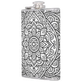 Flasques Art mandala à lignes noires complexes (Gauche)