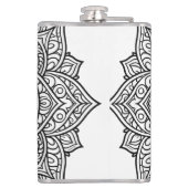 Flasques Art mandala à lignes noires complexes (Dos)