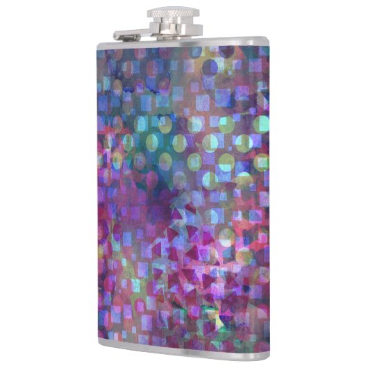 Flasques Art numérique abstrait multicolore (Gauche)